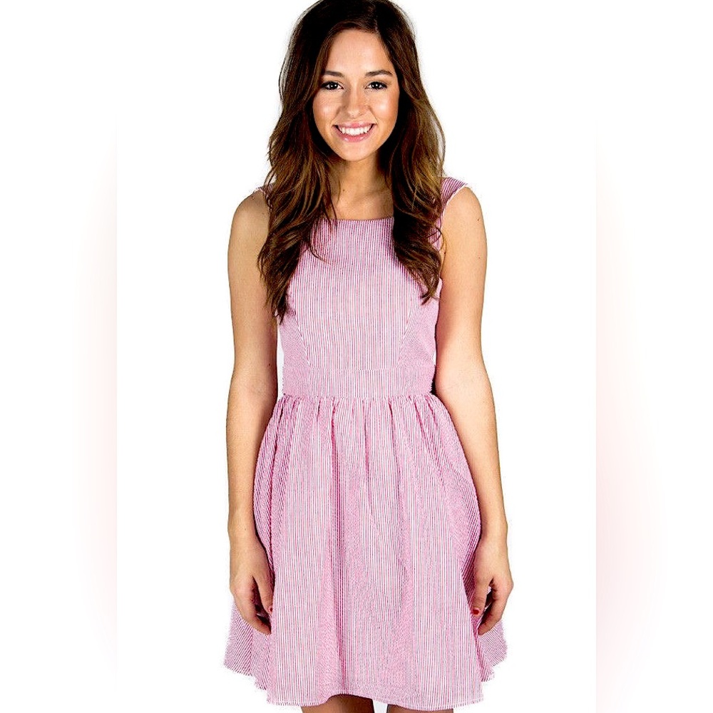 Lauren James | Emerson Dress, Red & White Seersucker, size Small